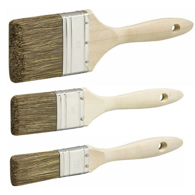 Lasurpinsel 3tlg Pinselset Flachpinsel für Lasur Hartwachsöl Holzöl Beize Pinsel - Farbmanufaktur Contura BerkemeierDPO Lasurpinselset 1x30mm 1x50mm 1x80mm