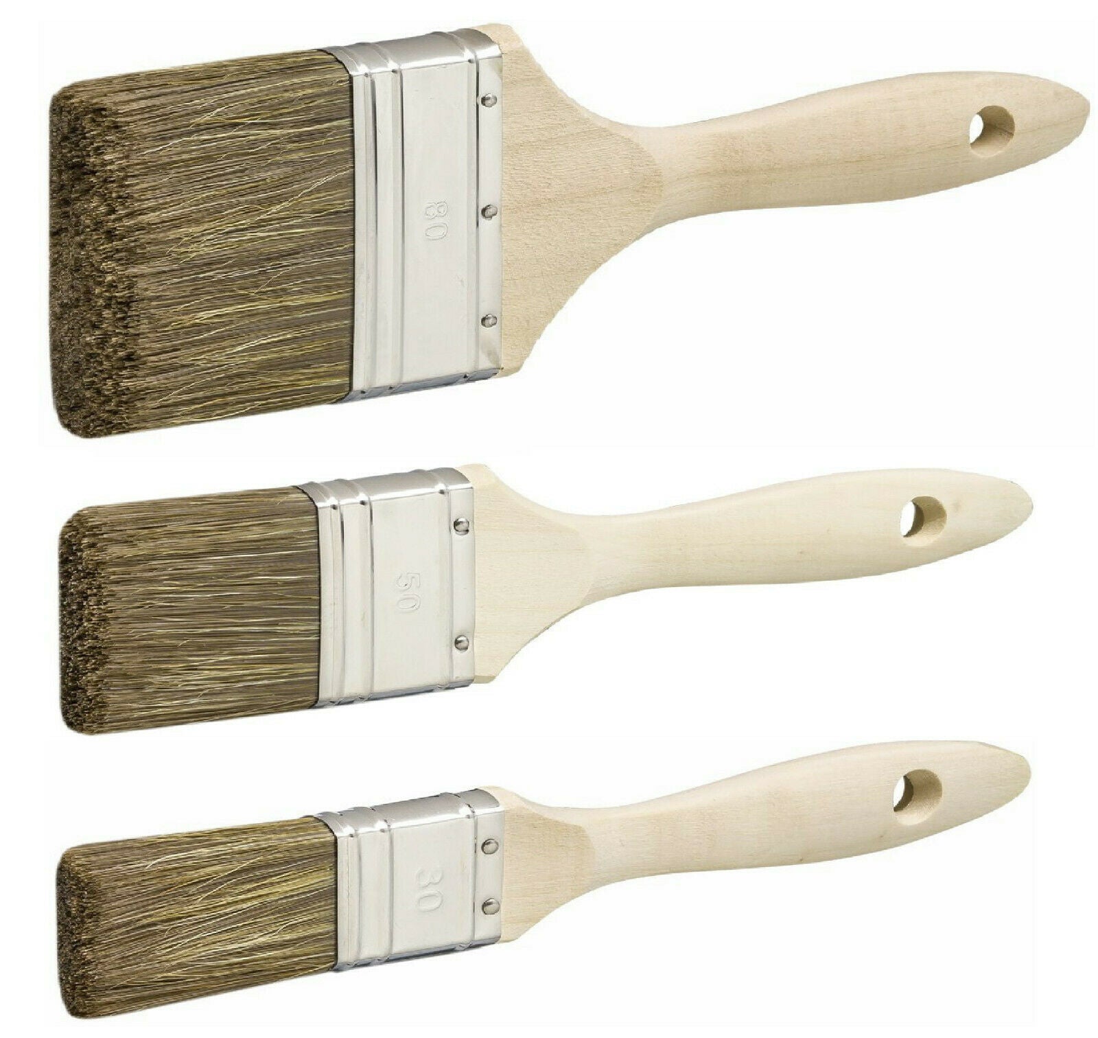 Lasurpinsel 3tlg Pinselset Flachpinsel für Lasur Hartwachsöl Holzöl Beize Pinsel - Farbmanufaktur Contura BerkemeierDPO Lasurpinselset 1x30mm 1x50mm 1x80mm